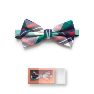 Green Plaid Bow Tie