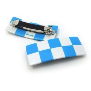Chunks Blue Checker Barrette