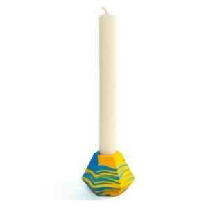 Candlestick Holder Blue Marble