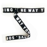 Poppy Slogan Webbed Belt Black