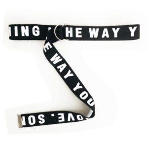 Poppy Slogan Webbed Belt Black